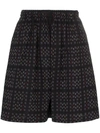 EDWARD CRUTCHLEY IKAT PRINT CHECKED DRAWSTRING SHORTS