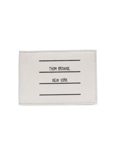 Thom Browne Tbny Label Bi-fold Leather Wallet In White