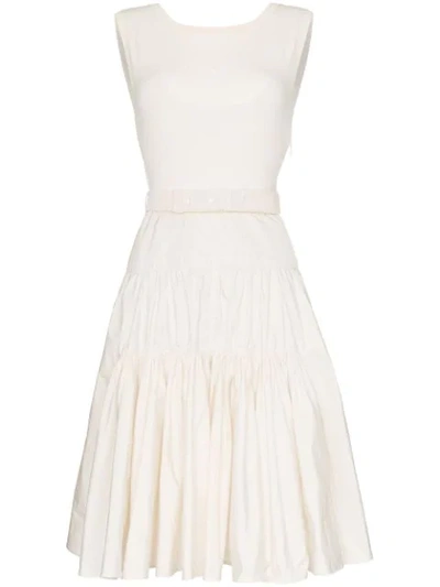 Moncler Belted Midi-dress In White
