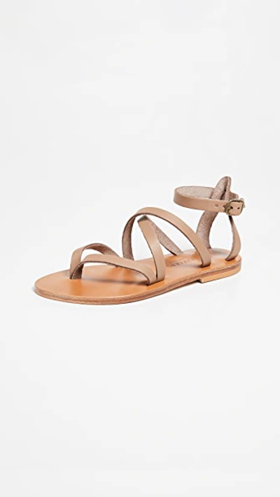 Kjacques Fusain Leather Sandals In Pul Taupe
