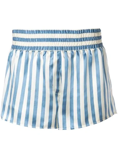 Morgan Lane Corey Striped Pyjama Shorts In Blue