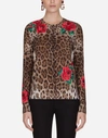 DOLCE & GABBANA CARDIGAN IN PRINTED WOOL