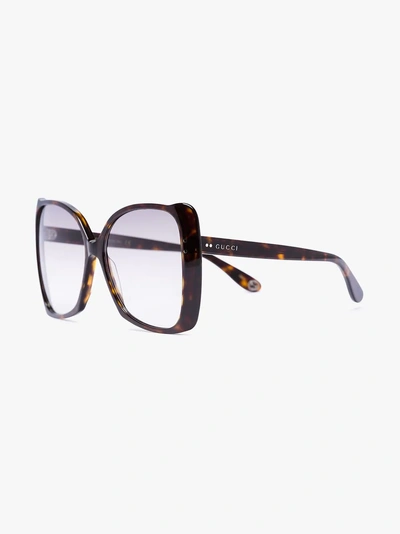 Gucci Havana Oversized Square Sunglasses In Grey