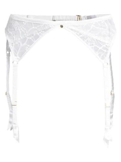 Chantelle Segur Lace Garter Belt In Milk