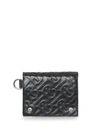 BURBERRY MONOGRAM EMBOSSED LEATHER TRIFOLD WALLET