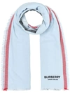 BURBERRY BURBERRY 经典条纹围巾 - 蓝色
