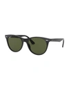 Ray Ban 55mm Round Wayfarer Sunglasses - Havana Solid In Black