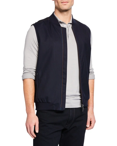 Loro Piana Panelled Virgin Wool-blend And Storm System Shell Gilet In Blue
