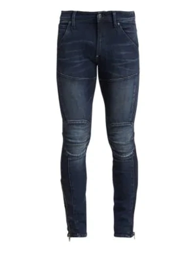 G-star Raw 5620 3d Knee Zip Skinny Fit Jeans In Dark Aged In Sartho Blue