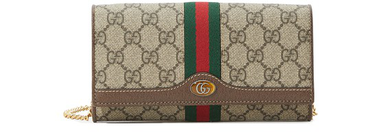 Gucci Ophidia Gg Supreme Wallet On A Chain In Beige/ebony Gg Supreme Canvas | ModeSens