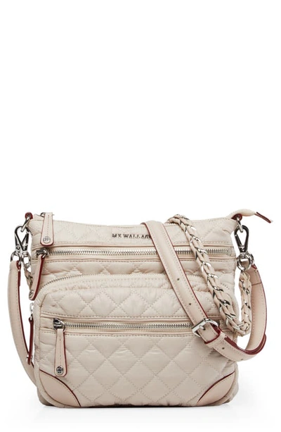 Mz Wallace M Z Wallace Downtown Crosby Crossbody Bag In Mushroom Pink/gold