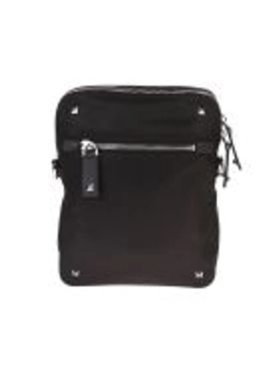 Valentino Garavani Logo Nylon Crossbody Bag In Black