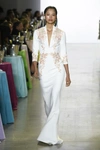 BADGLEY MISCHKA EMBROIDERED SLEEVE EVENING GOWN,EG2750