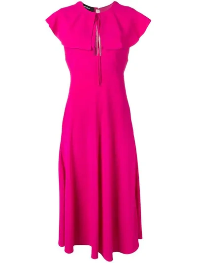 Rochas Flared Collar Dress In Pink