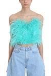 ATTICO OSTRICH FEATHER CROPPED BUSTIER,10843651