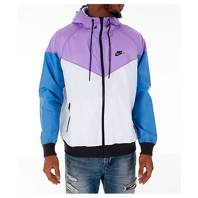 Nike Men's Sportswear Windrunner Jacket In White/purple