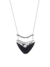 ALEXIS BITTAR Crystal Encrusted Bar & Shield Pendant Necklace