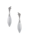 ALEXIS BITTAR Crystal Encrusted Rhodium-Plated Dangling Post Earring