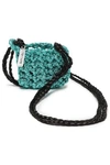 MISSONI MISSONI WOMAN METALLIC CROCHETED COIN PURSE TURQUOISE,3074457345620163827