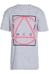 MCQ BY ALEXANDER MCQUEEN WOMAN PRINTED COTTON-JERSEY T-SHIRT grey,AU 7789028784383718