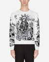 DOLCE & GABBANA WOOL SWEATER WITH MADONNA EMBROIDERY