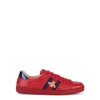 GUCCI Ace red embroidered leather trainers