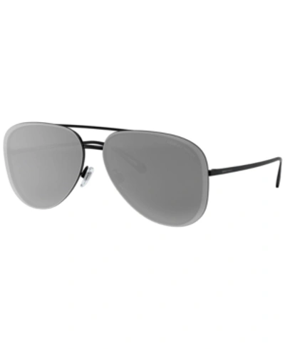 Giorgio Armani Ar6084 Pilot Sunglasses In Grey Mirror Black