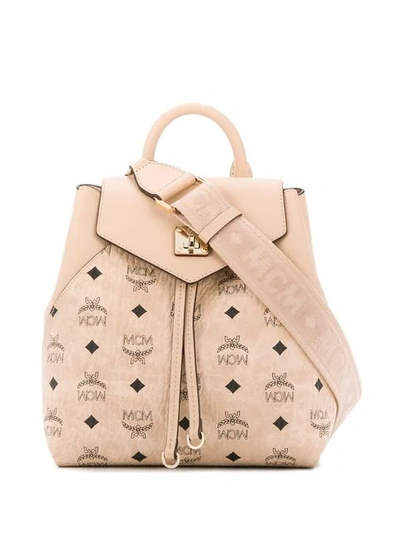 Mcm Small Backpack - 大地色 In Neutrals