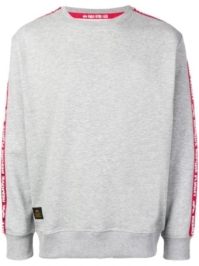 Alpha Industries Rbf Tape Cotton-blend Sweatshirt In Grey