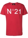 N°21 Nº21 LOGO PRINT T-SHIRT - 红色