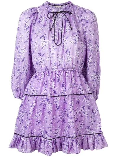 Ulla Johnson Brienne Printed Cotton And Silk Dress In Purple