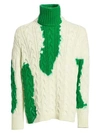BALENCIAGA Long-Sleeve Bleach Turtleneck Sweater