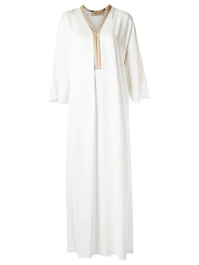 Adriana Degreas Long Panelled Dress In White