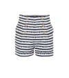 BALMAIN HIGH-RISE STRIPED COTTON SHORTS,P00352342