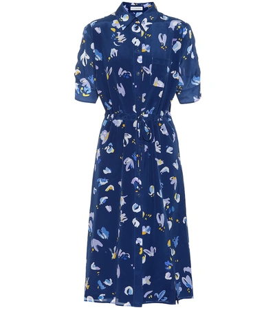 Altuzarra Vittoria Floral-print Silk-crepe Shirtdress In Blue