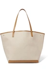 THE ROW PARK XL LEATHER-TRIMMED CANVAS TOTE