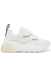 STELLA MCCARTNEY ECLYPSE LOGO-WOVEN FAUX LEATHER, SUEDE AND NEOPRENE trainers