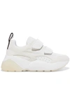 STELLA MCCARTNEY ECLYPSE LOGO-WOVEN FAUX LEATHER, SUEDE AND NEOPRENE SNEAKERS