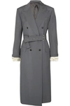 PRADA BELTED MOHAIR AND WOOL-BLEND COAT