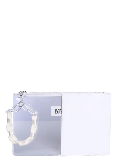 Mm6 Maison Margiela Half-and-half Clutch In White
