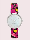 KATE SPADE METRO FLORAL LEATHER WATCH,ONE SIZE