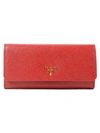 Prada Saffiano Leather Continental Wallet In Red