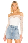 Superdown Rivka Off Shoulder Bodysuit In Ivory