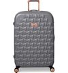 TED BAKER LARGE BEAU BOW EMBOSSED FOUR-WHEEL 31-INCH TROLLEY SUITCASE - GREY,TBW0201-002