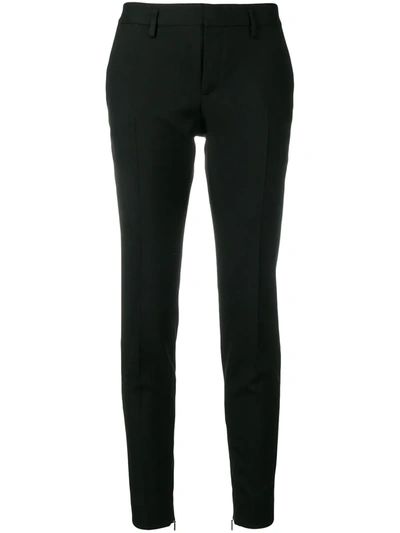 Saint Laurent Zip-detail Tuxedo Trousers In Black