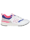 New Balance Leather And Canvas 997 Sneakers In Blu/arancio