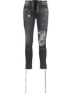 BEN TAVERNITI UNRAVEL PROJECT SKINNY STONEWASH RIPPED SKINNY JEANS