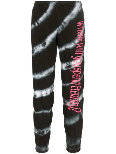 Ashley Williams Tie Dye Slogan Print Cotton Track Pants - 黑色 In Black