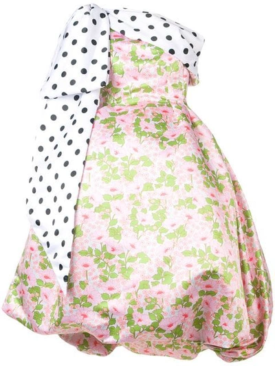 Richard Quinn Puffball Floral Dress In White