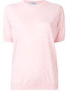 Prada Short Sleeve Sweater In Pink